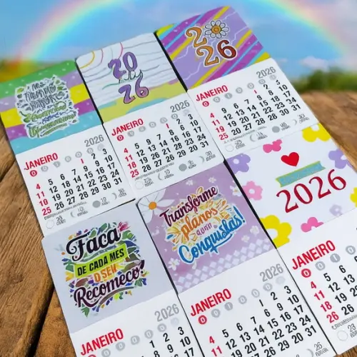 Imã de Geladeira com Calendário Natal 2026