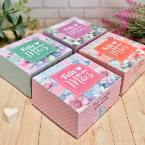 20 Caixas Personalizadas Dia das Mães | Pegue e Monte