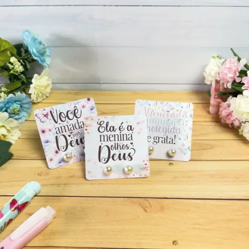 Brinco Mimo Lembrancinha Personalizada Frases Cristãs
