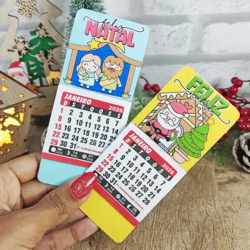 Ímã de Geladeira com Calendário Natal 2026
