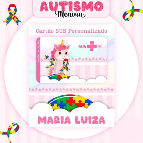 Cartão do Sus Personalizado Autismo