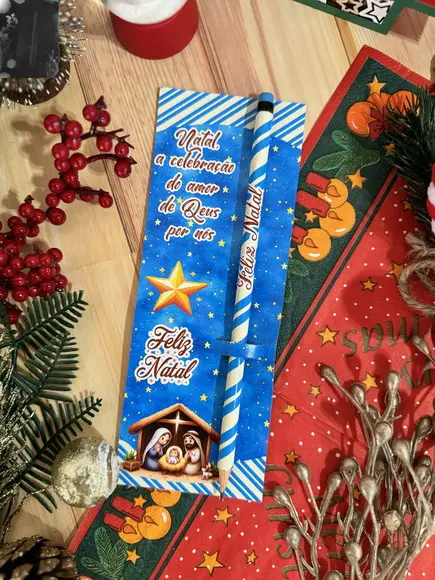 Cartão com Lápis Personalizado Natal