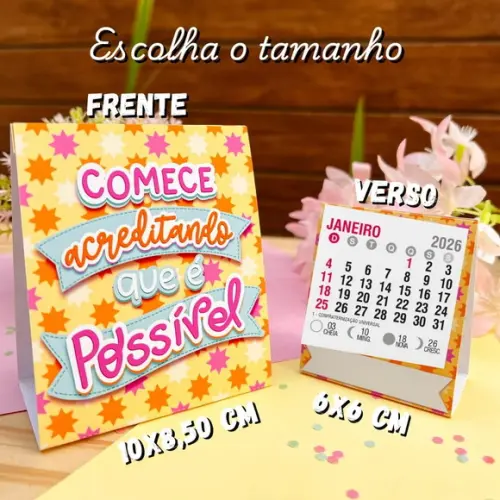 Calendários Personalizados 2026 | Modelo 10x8,50