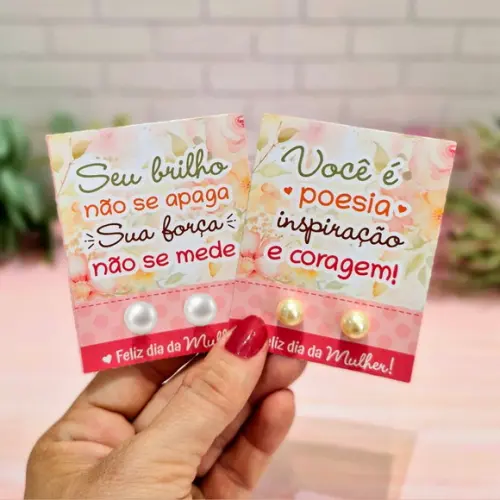 Brinco Brinde Personalizado Dia da Mulher | Pegue e Monte