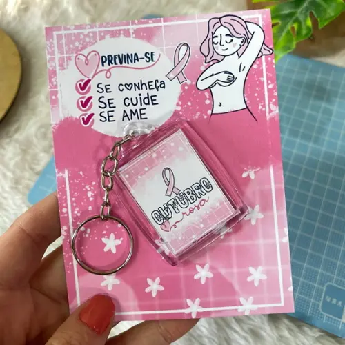 Chaveiro Personalizado Brinde Outubro Rosa