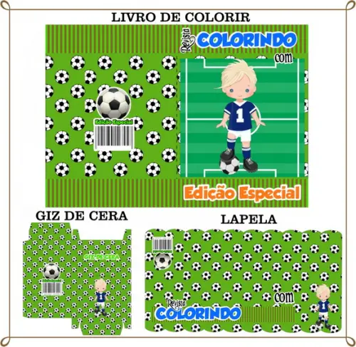 Kit de Colorir Personalizado Futebol