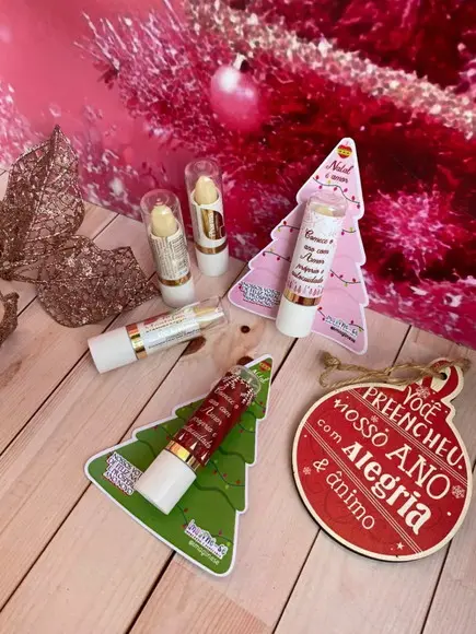 Cartão com Hidratante Labial Natal