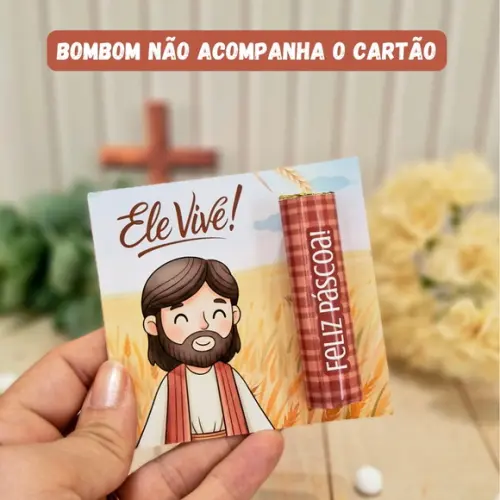 Cartão Personalizado para Páscoa 8x8 (sem Bombom)