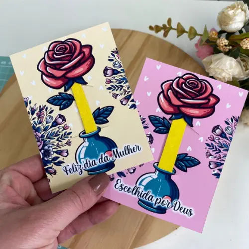 Card Personalizado Mini Lixa Dia da Mulher | Pegue e Monte