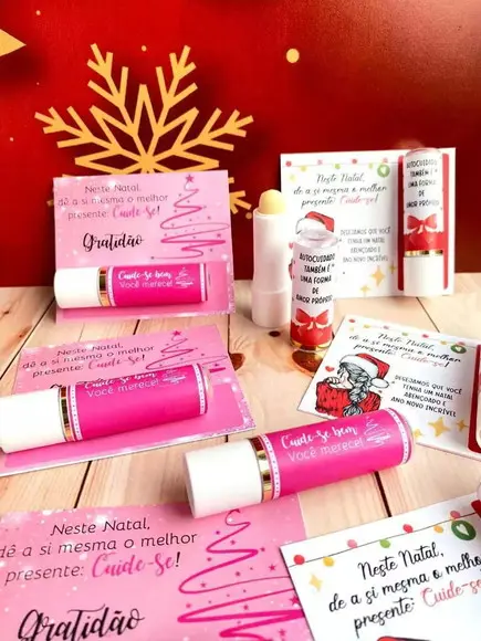 Cartão com Hidratante Labial Natal