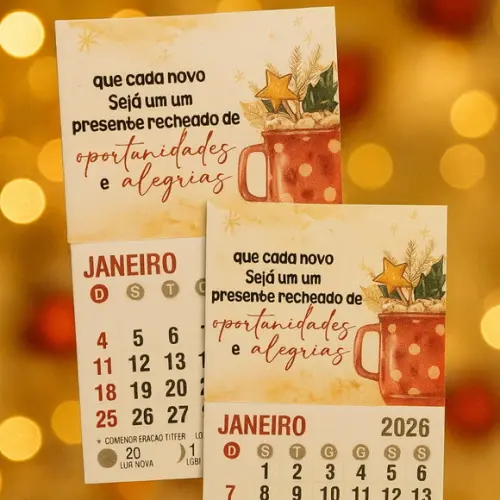 Mini Calendário Imã Personalizado 2026
