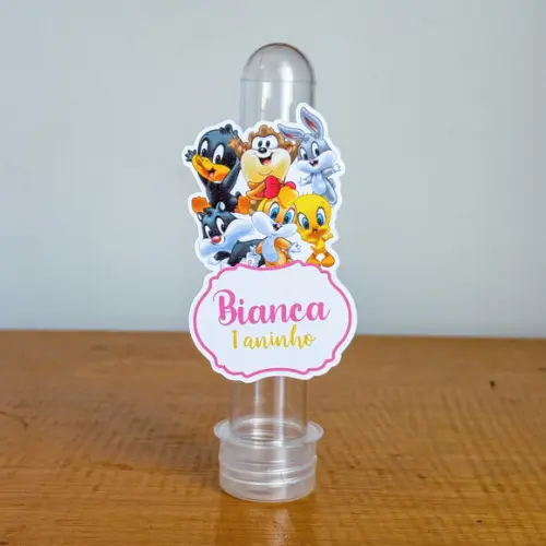 Aplique para Tubete Baby Looney Tunes Rosa