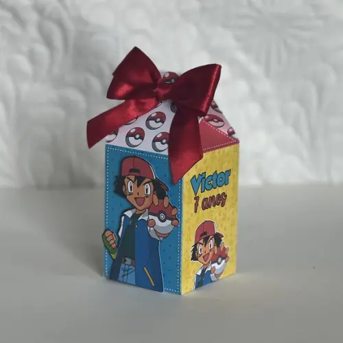 Caixa Milk Pokemon (laço e Aplique)