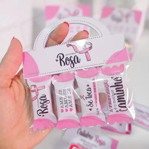 Balas Personalizadas Com Lapela Outubro Rosa