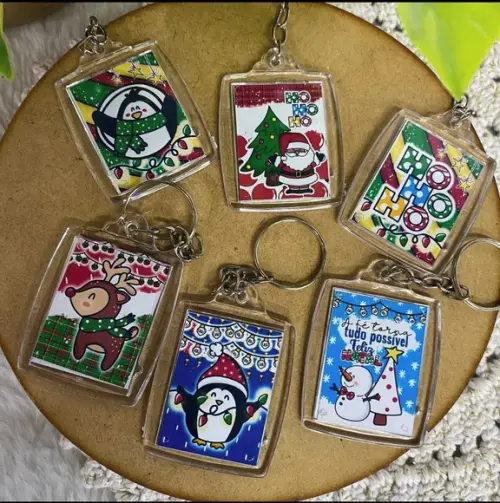 10 Chaveiros Personalizados Brinde Natal