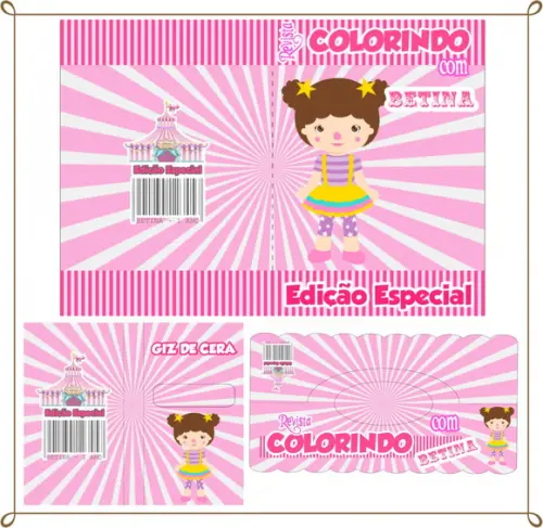 Kit de Colorir Personalizado Circo Rosa