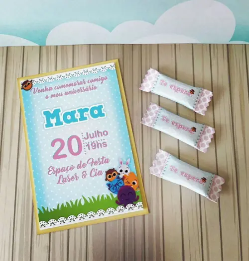 Convite com Balas Personalizadas Bolofofos