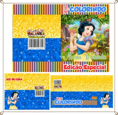 Kit de Colorir Personalizado Branca de Neve