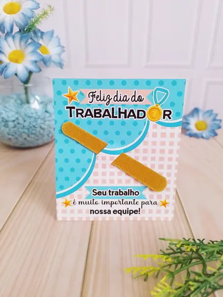Card Personalizado com Mini Lixa Dia do Trabalhador