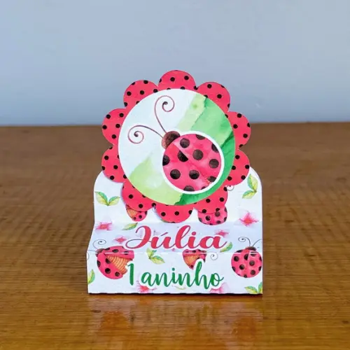 Porta Bis Duplo Personalizado Joaninha | Pegue e Monte