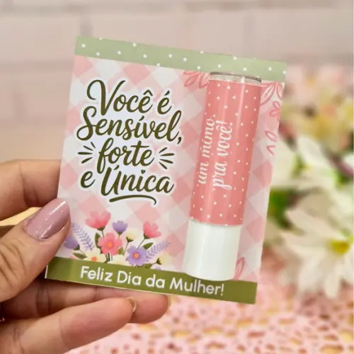 Card Personalizado com Manteiga de Cacau Dia da Mulher