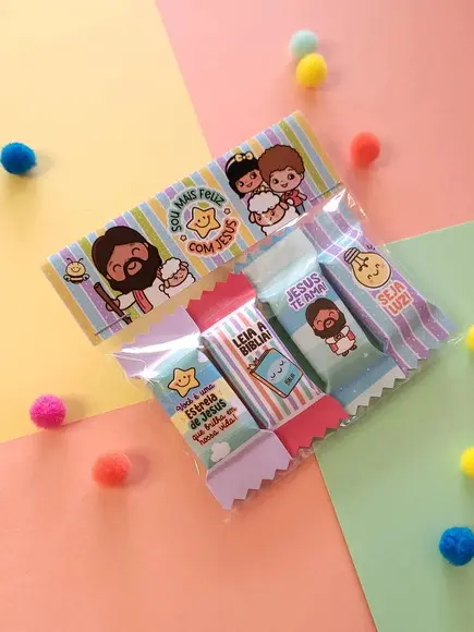 25 Balas Personalizadas com Lapela Dia das Crianças