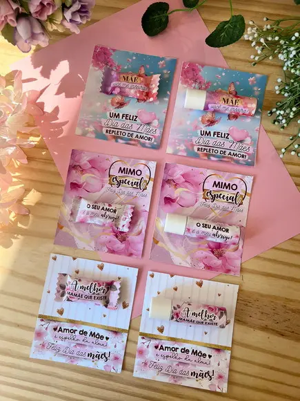 Cartão Personalizado com Manteiga de Cacau Dia das Mães
