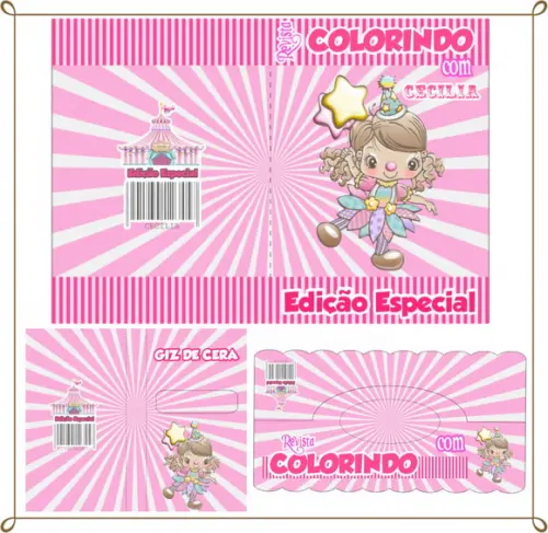 Kit de Colorir Personalizado Circo Rosa