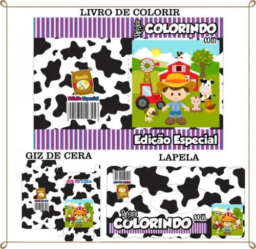 Kit de Colorir Personalizado Fazendinha