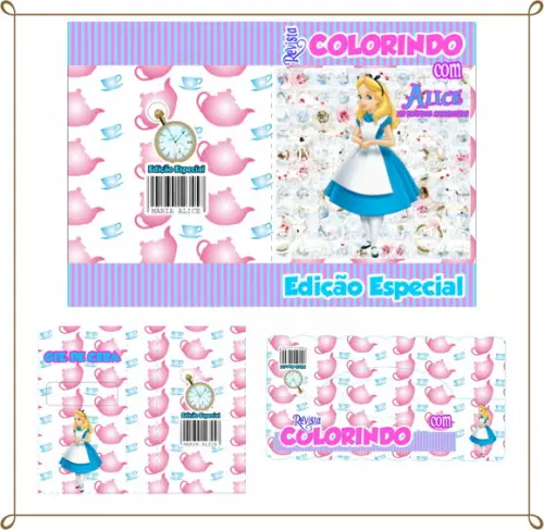 Kit de Colorir Personalizado Alice no País das Maravilhas