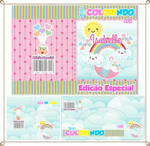 Kit de Colorir Personalizado Chuva de Amor