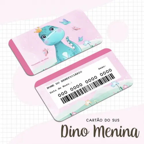 Cartão do Sus Personalizado Dinossauros