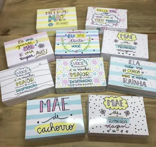 20 Caixas Personalizadas Dia das Mães | Pegue e Monte