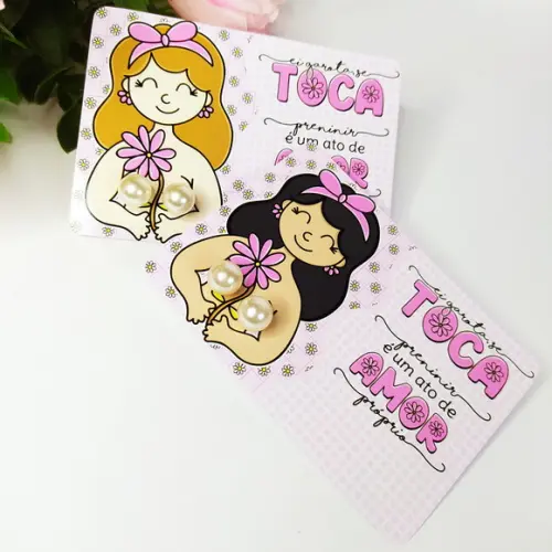 Brincos Mimo Personalizado Outubro Rosa
