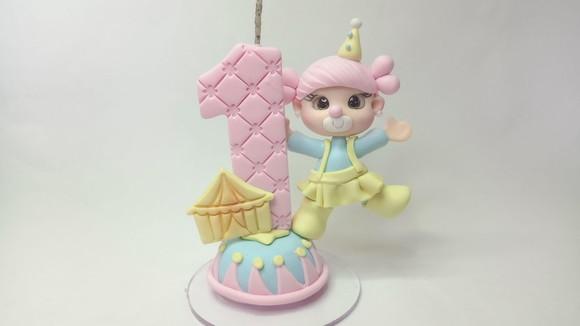 Vela Personalizada Circo Rosa