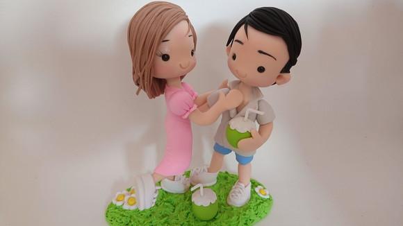 Topo de Bolo Casal Fofo