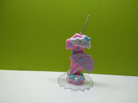 Vela de Biscuit Chuva de Amor