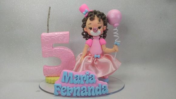 Topo de Bolo Circo Rosa