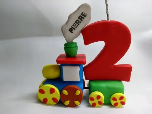 Vela de Biscuit Trenzinho