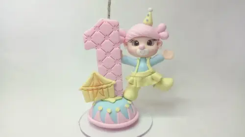 Vela Personalizada Circo Rosa