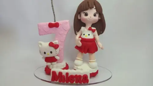 Topo de Bolo Hello Kitty