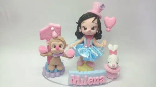 Topo de Bolo Circo Rosa