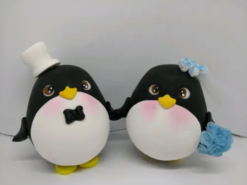 Casal de noivos pinguins