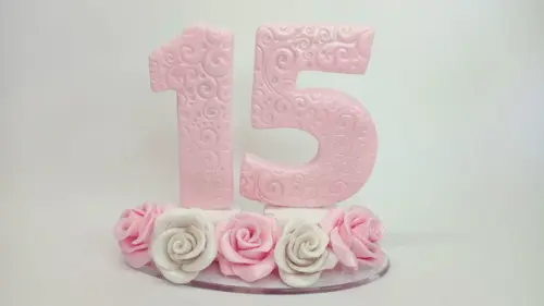 Vela de Aniversário Rosa e Dourado