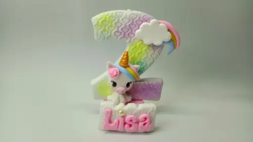 Velinha Personalizada de Biscuit Unicórnio