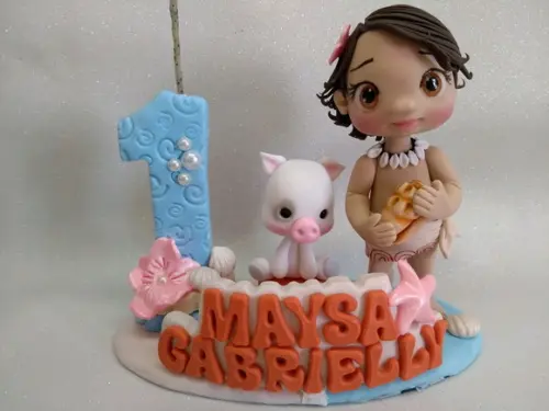 Topo de Bolo Moana Baby de Biscuit