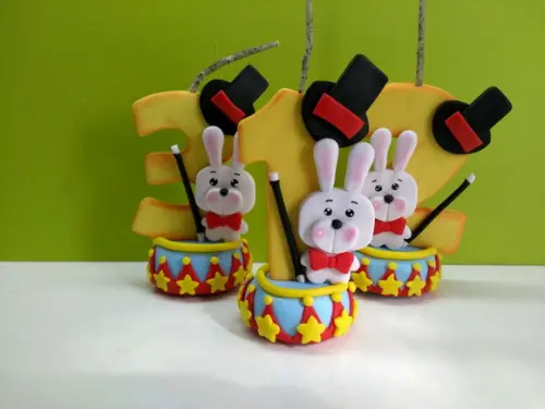 Vela de Biscuit Tema Circo