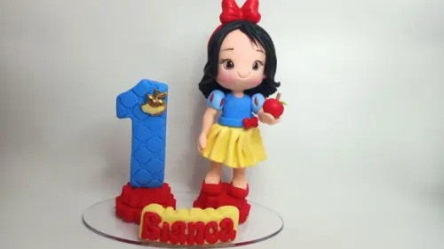 Topo de Bolo Branca de Neve