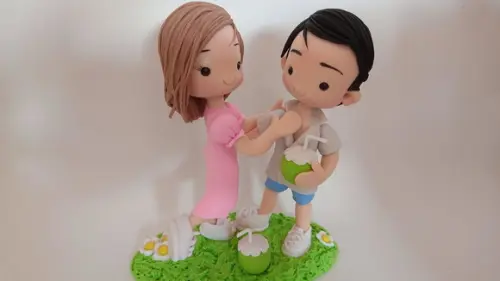 Topo de Bolo Casal Fofo