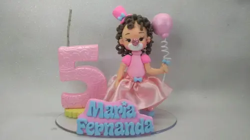 Topo de Bolo Circo Rosa